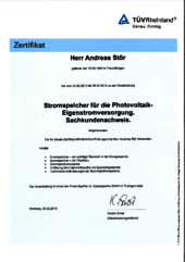 Sachkundenachweis Stromspeicher für Photovoltaik-Eigenstromversorgung Sachkundenachweis Stromspeicher für Photovoltaik-Eigenstromversorgung