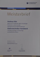 Meisterbrief Andreas Stör Meisterbrief Andreas Stör